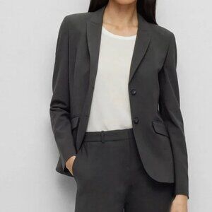 BOSS HUGO BOSS JULEA BLAZER JACKET STRETCH VIRGIN WOOL CHECK TAILORED sz 10